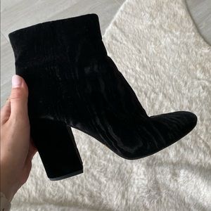 Lightly worn Black Suede Louise et Cie Booties 4”